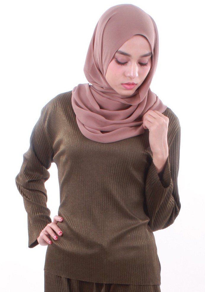 MH065 Charming Blouse Navy Green