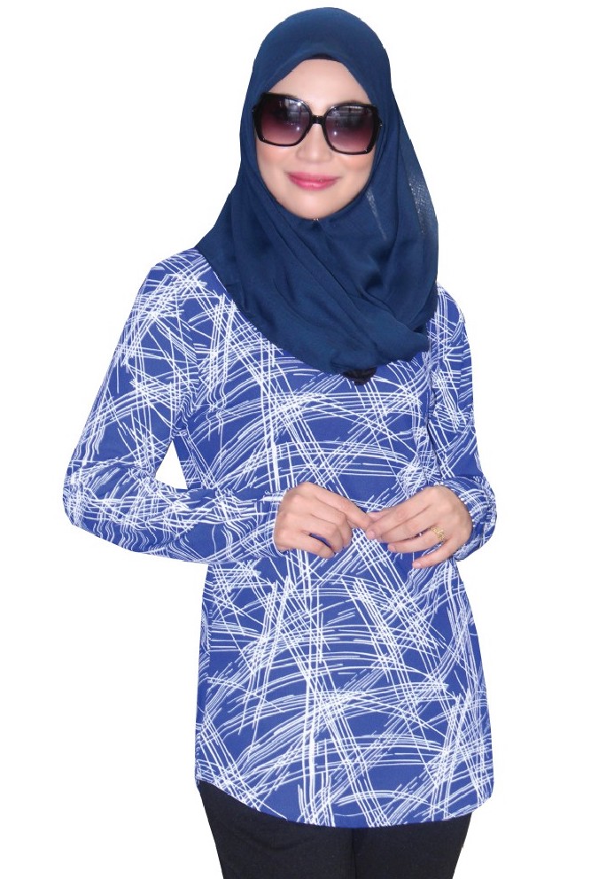 MH078 Trendy Blouse Blue