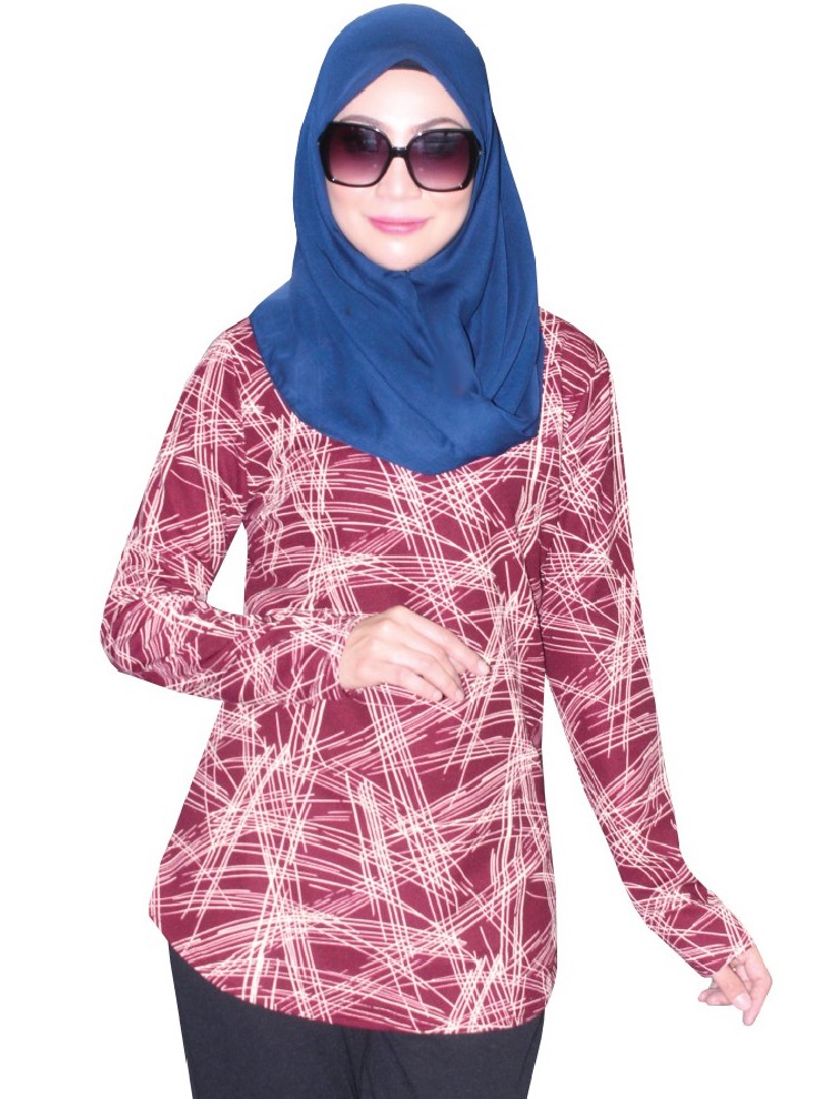 MH078 Trendy Blouse Maroon