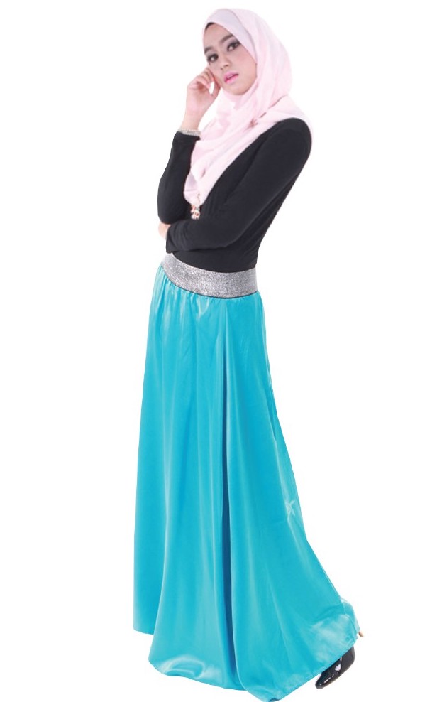 MH097 Stylish Long Skirt Soft Blue
