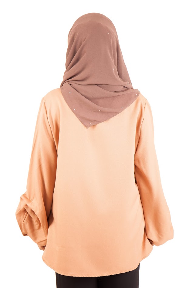 QA-398 Women Floral Embroidery Blouse Beige