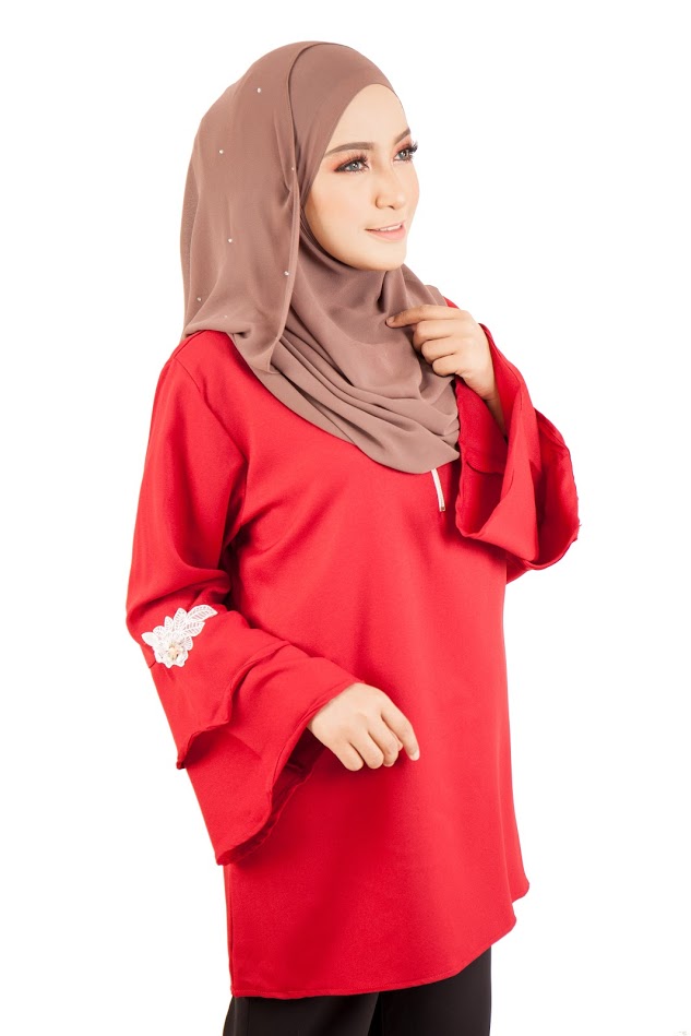 QA-399 Women Stylish Fashion Blouse Red