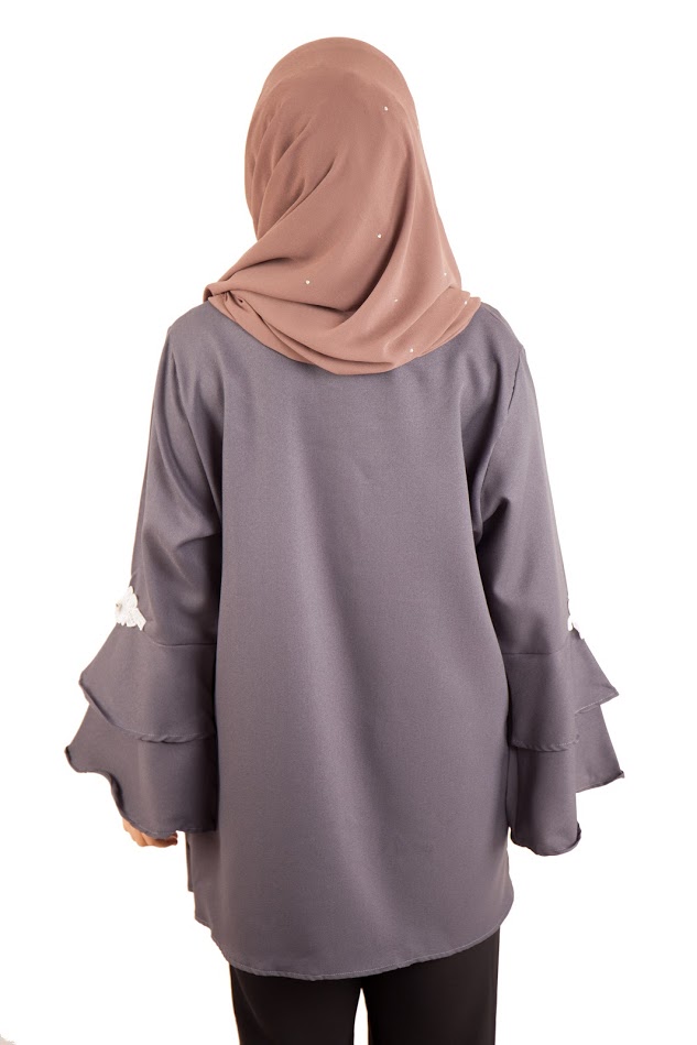 QA-399 Women Stylish Fashion Blouse Grey