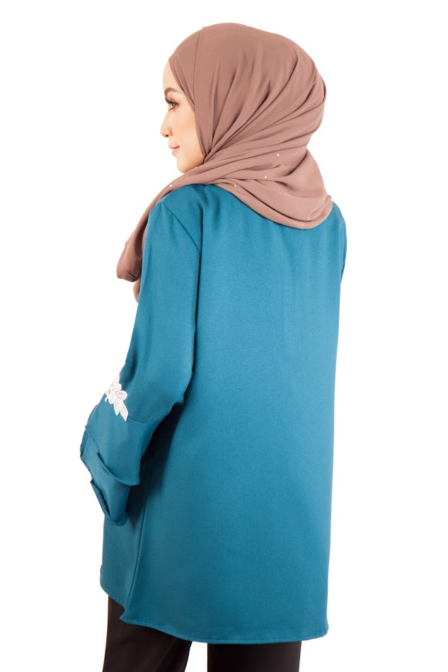 QA-399 Women Stylish Fashion Blouse Ocean Green