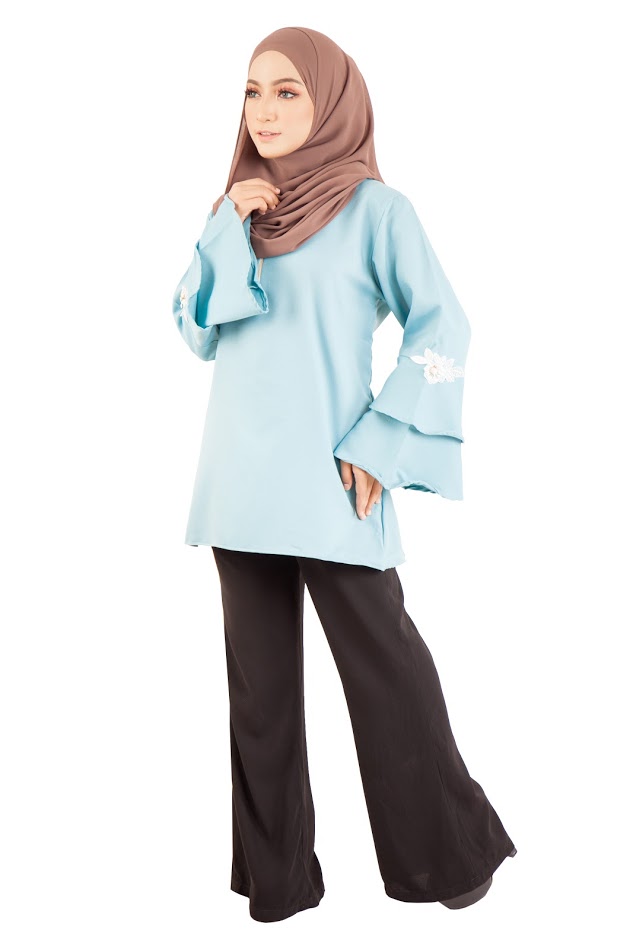 QA-399 Women Stylish Fashion Blouse Dust Blue