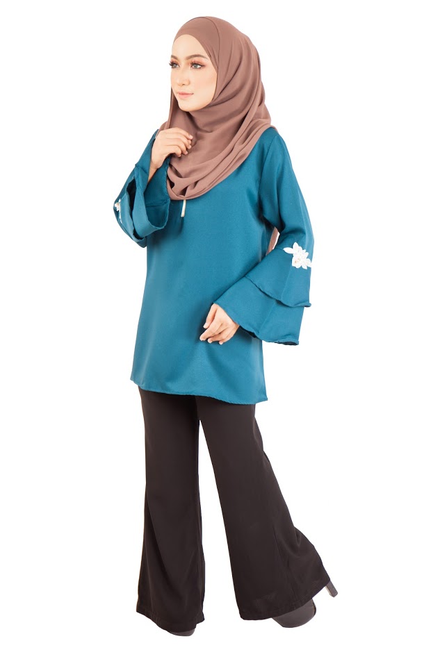 QA-399 Women Stylish Fashion Blouse Ocean Green