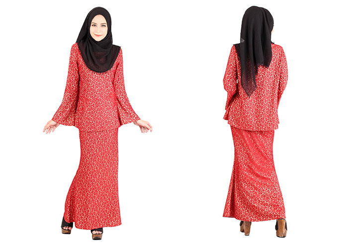 QA-404 Women Baju Kurung Red