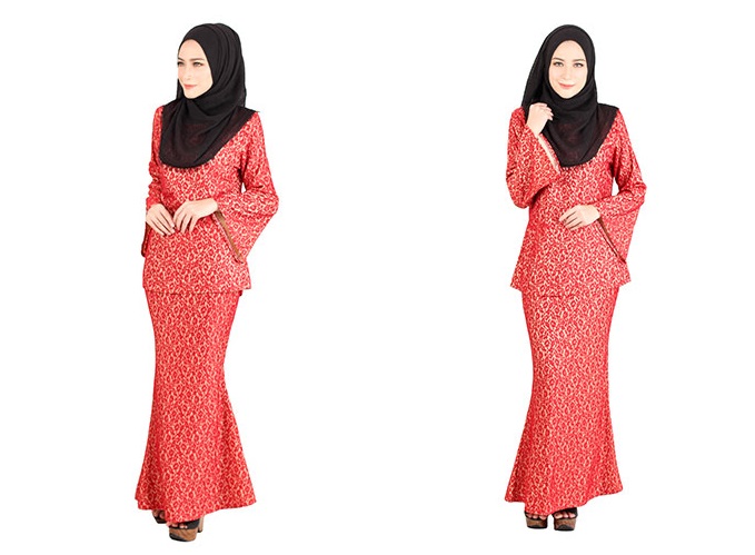 QA-404 Women Baju Kurung Red