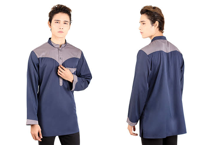 QA-408 Men Fashion Kurta Blue