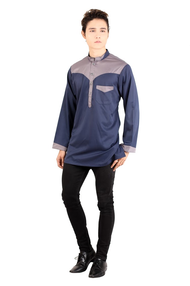 QA-408 Men Fashion Kurta Blue