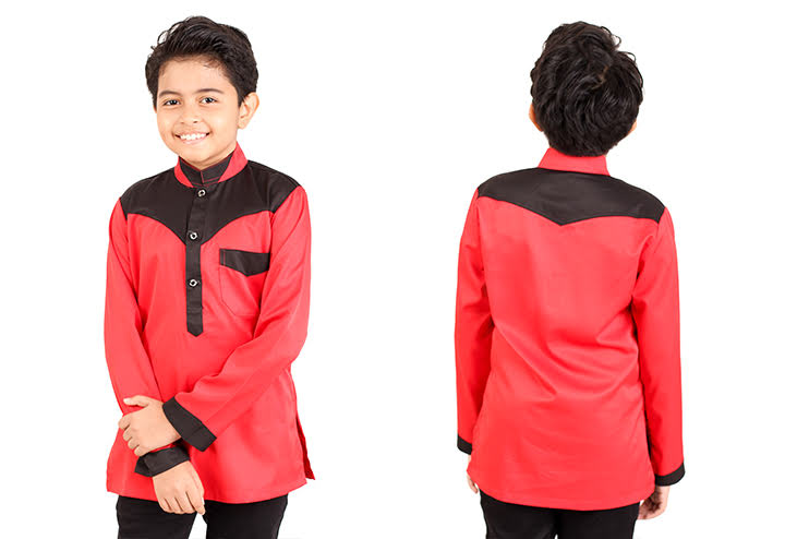 QA-410 Kids Fashion Kurta Red