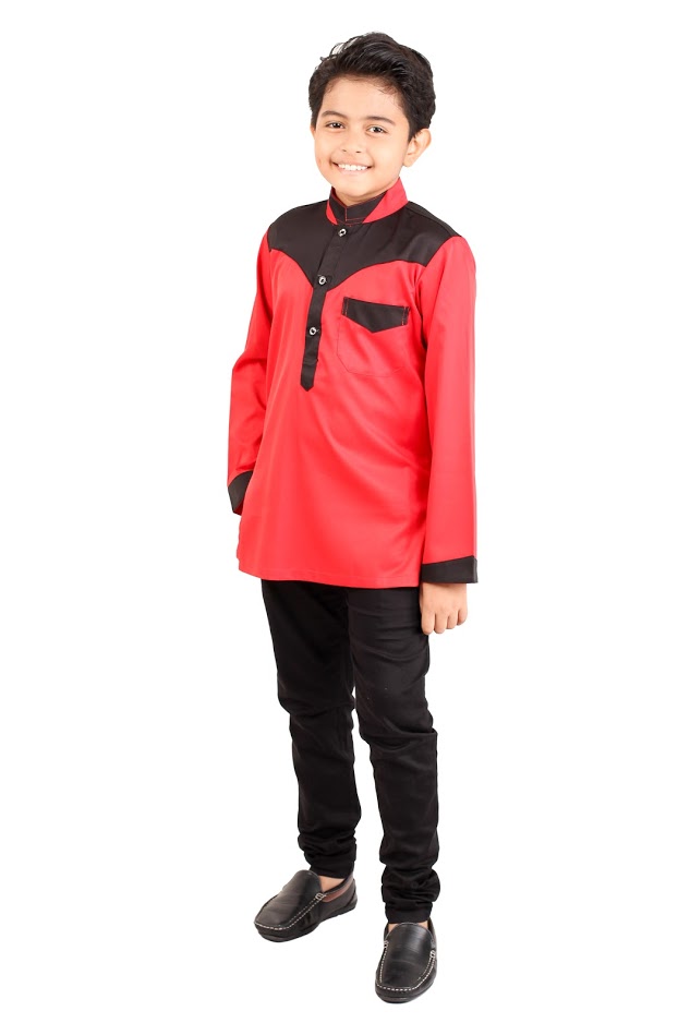 QA-410 Kids Fashion Kurta Red