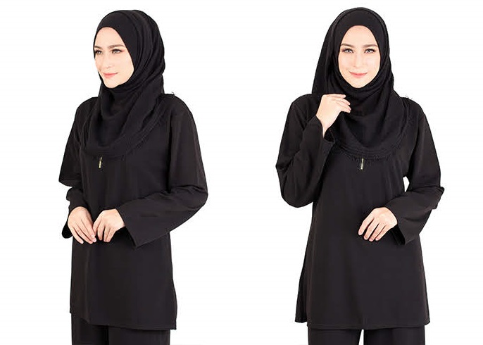 QA-411 Women Muslimah Blouse Black
