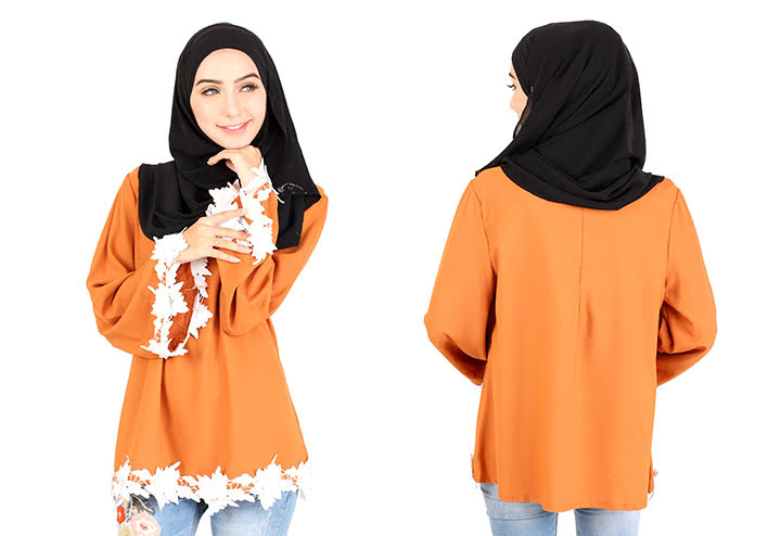 QA-414 Women Beauty Muslimah Blouse Mustard