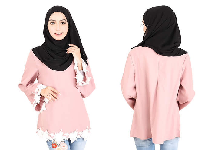 QA-414 Women Beauty Muslimah Blouse Dust Pink