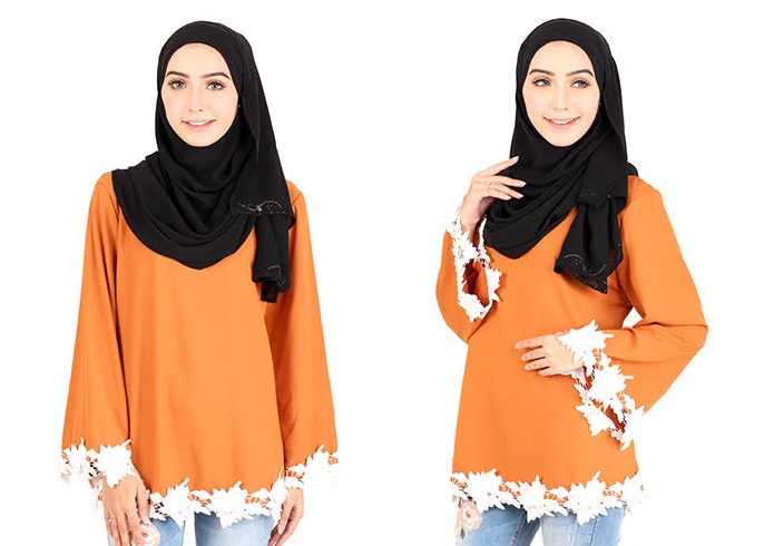 QA-414 Women Beauty Muslimah Blouse Mustard
