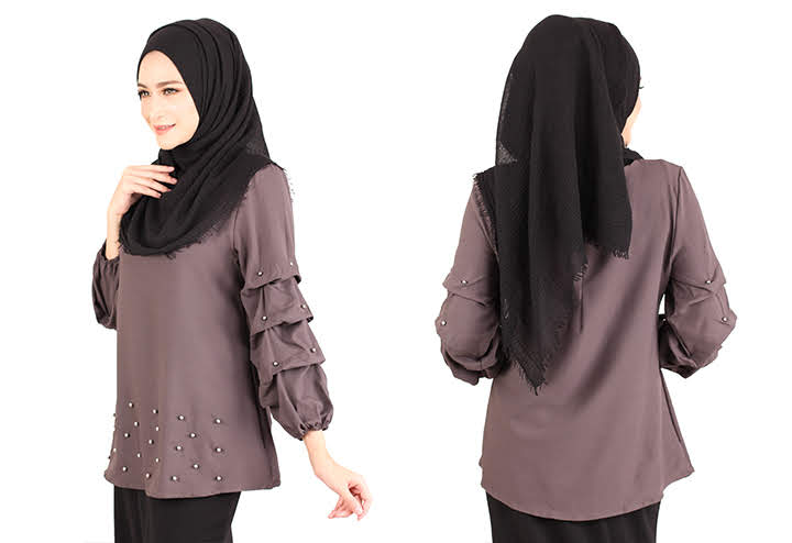 QA-415 Muslimah Fashion Blouse Brown