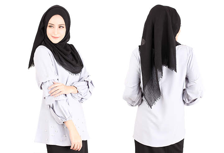 QA-415 Muslimah Fashion Blouse Grey
