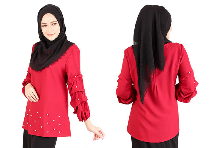 QA-415 Muslimah Fashion Blouse Red
