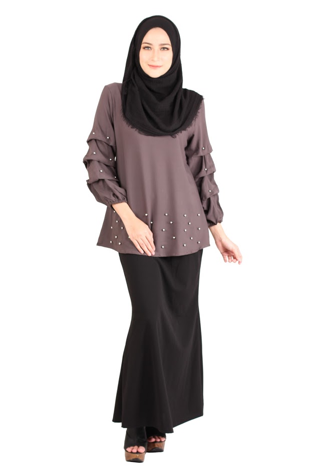 QA-415 Muslimah Fashion Blouse Brown