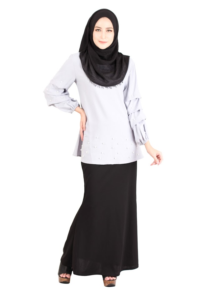 QA-415 Muslimah Fashion Blouse Grey