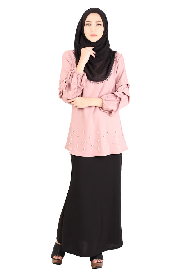 QA-415 Muslimah Fashion Blouse Dust Pink