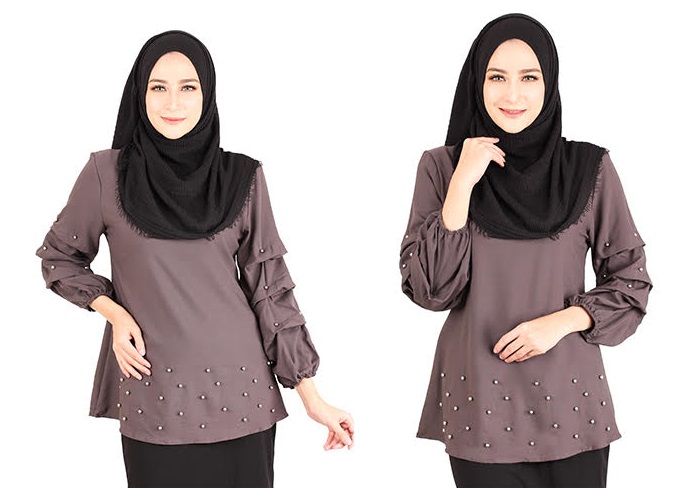 QA-415 Muslimah Fashion Blouse Brown