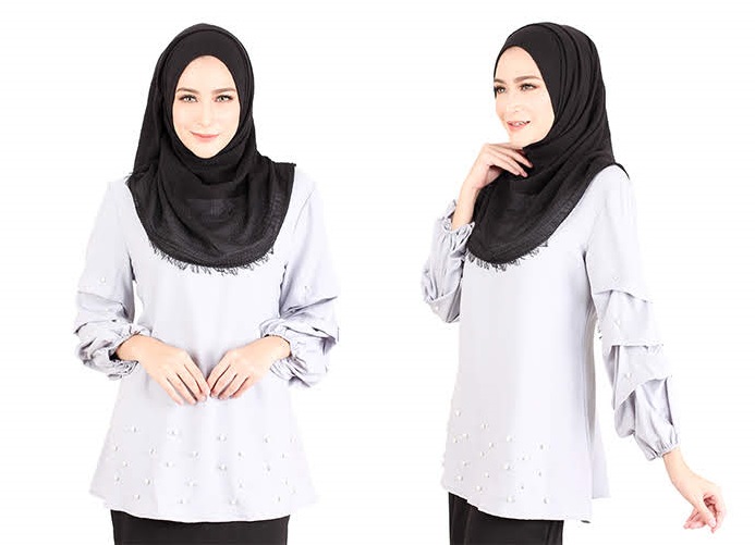 QA-415 Muslimah Fashion Blouse Grey