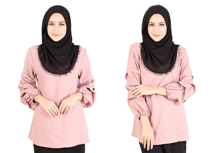 QA-415 Muslimah Fashion Blouse Dust Pink