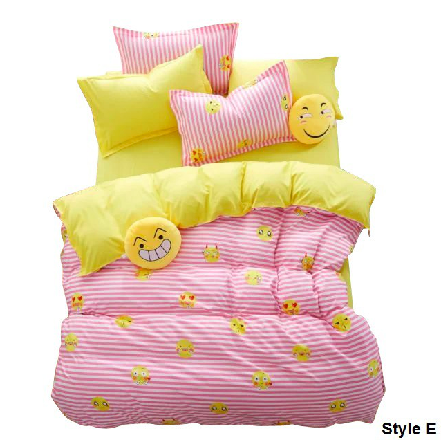 HL1001 Cute 3 in 1 Queen Fitted Bedsheet Set E