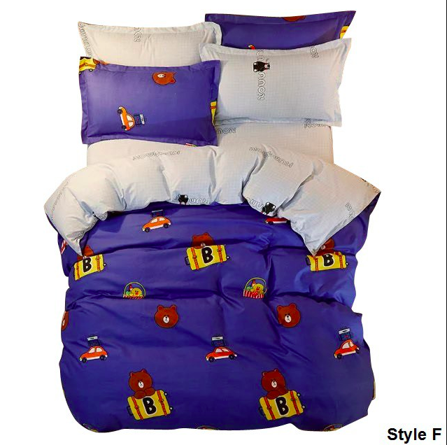 HL1001 Cute 3 in 1 Queen Fitted Bedsheet Set F