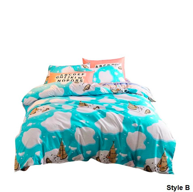 HL1004 Fashion 3 in 1 Queen Fitted Bedsheet Set B