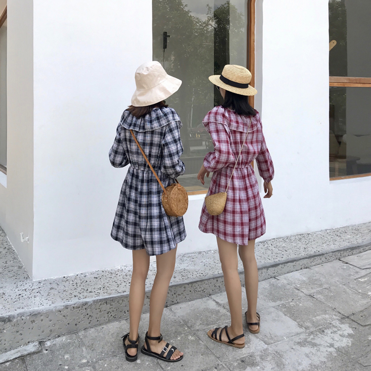 VW12290 Classic Checker Dress Black