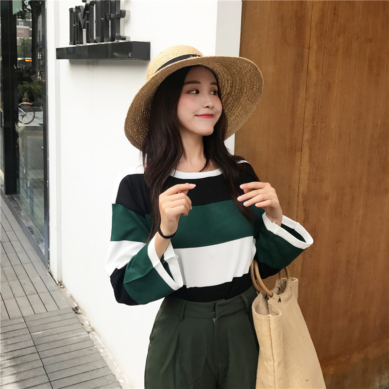 VW12293 Lovely Stripe Top Green