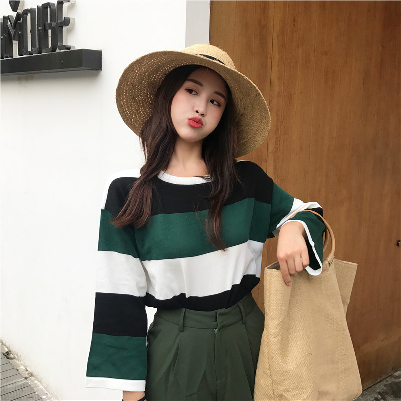 VW12293 Lovely Stripe Top Green