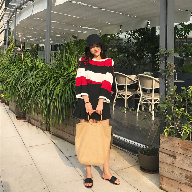 VW12293 Lovely Stripe Top Red