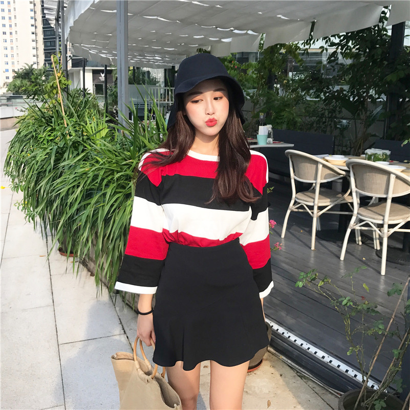 VW12293 Lovely Stripe Top Red