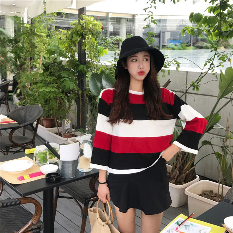 VW12293 Lovely Stripe Top Red