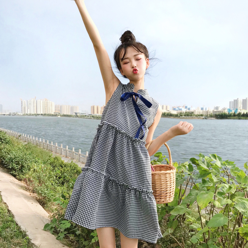 VW12295 Sweet Checker Dress Black