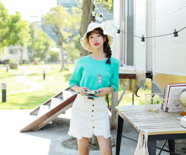 VW12298 Cute Loose Top Green