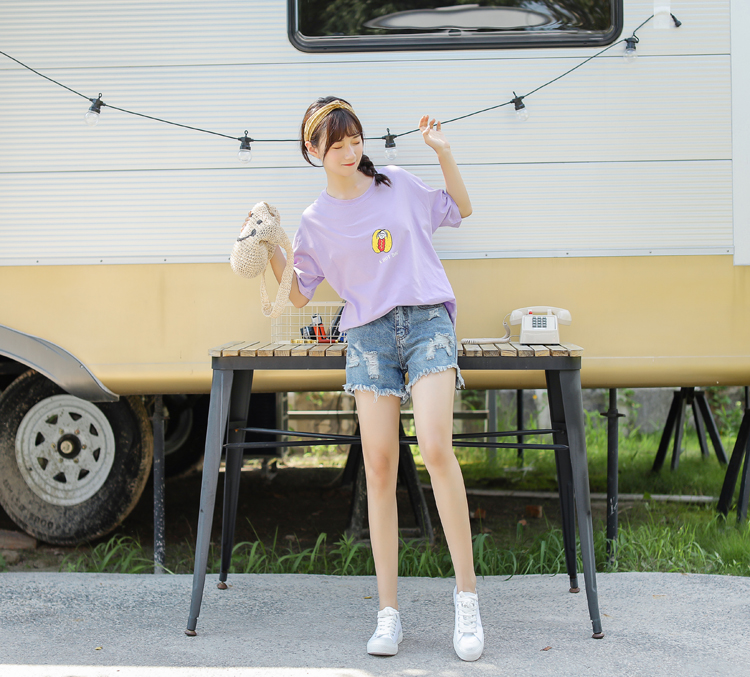 VW12298 Cute Loose Top Purple