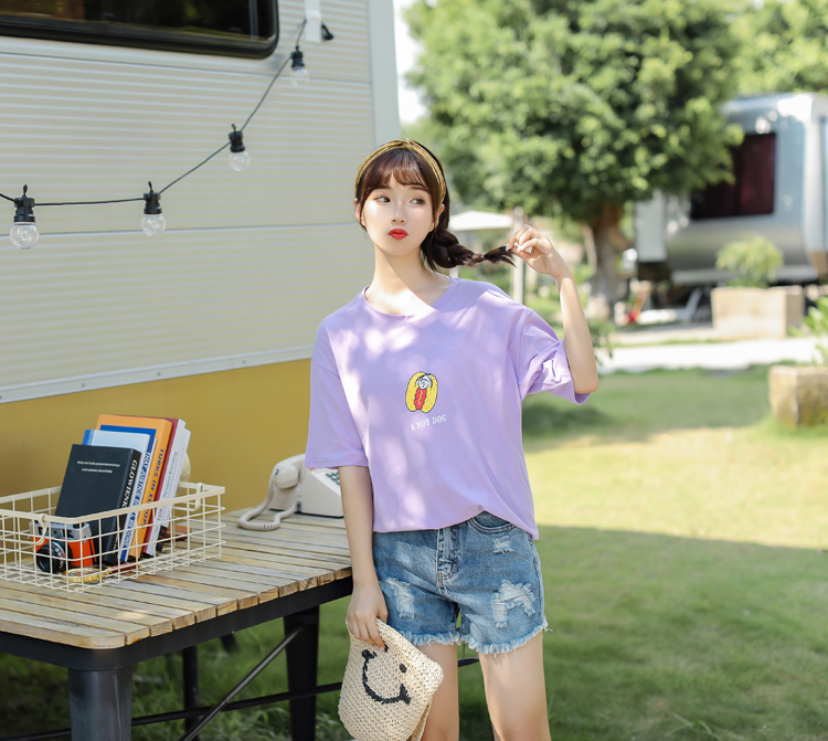 VW12298 Cute Loose Top Purple