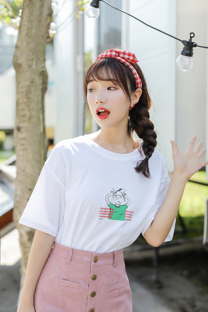 VW12298 Cute Loose Top White