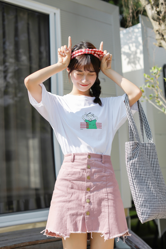 VW12298 Cute Loose Top White