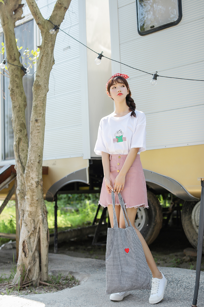 VW12298 Cute Loose Top White