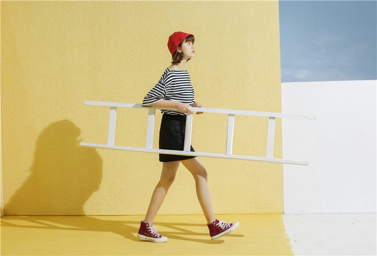 VW12299 Fashion Stripe Top Black