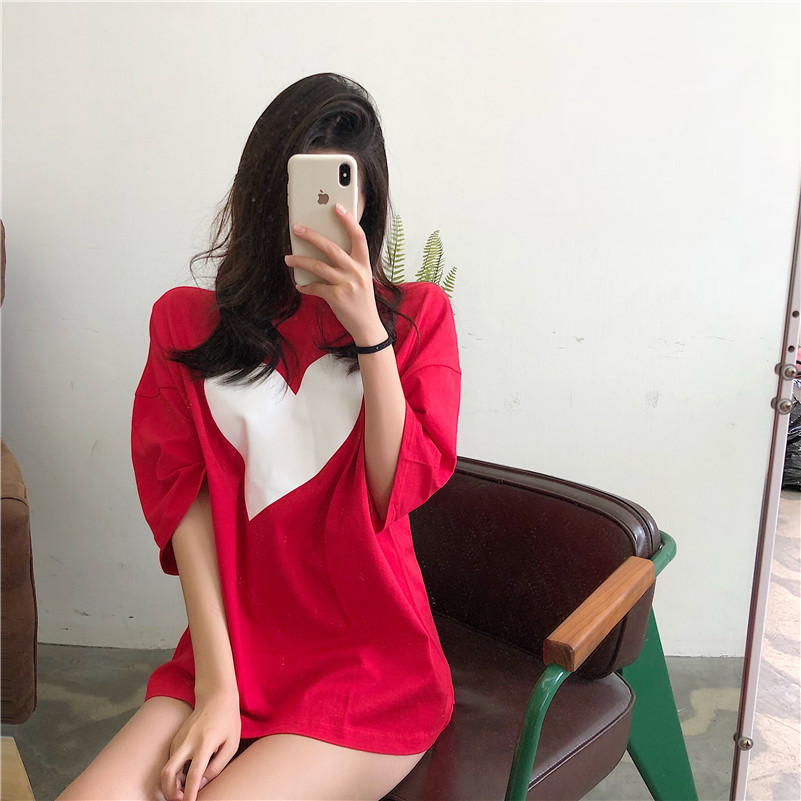 VW12302 Casual Loose Top Red