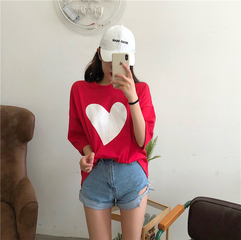 VW12302 Casual Loose Top Red
