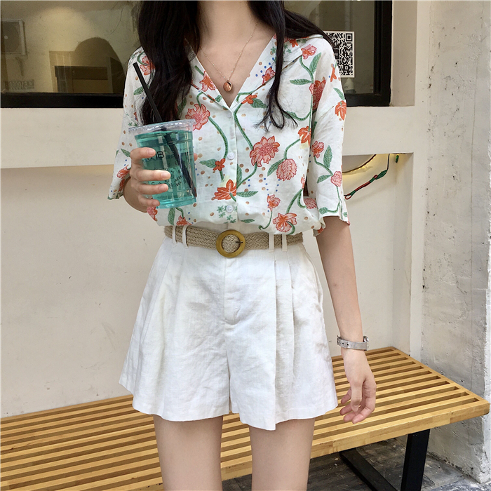 VW12303 Lovely Floral Top White