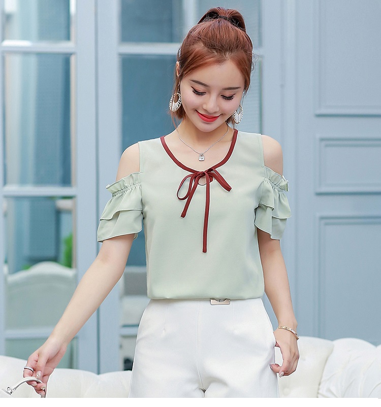 VW12304 Fashion Chiffon Top Green